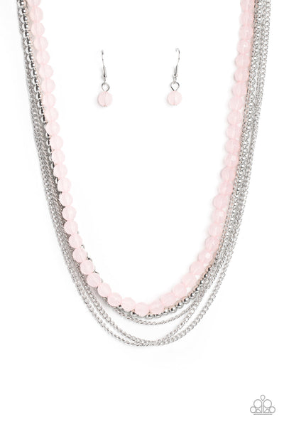 Boardwalk Babe - Pink Paparazzi Necklace (#2333)