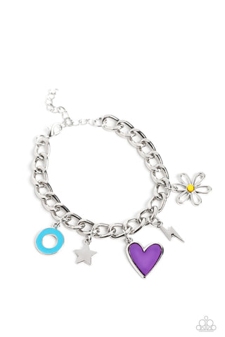 Turn Up the Charm - Purple Paparazzi Bracelet (2657)