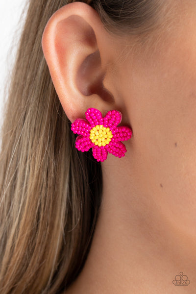 Sensational Seeds - Pink Paparazzi Earring (#2728)