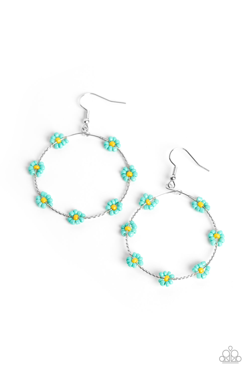 Dainty Daisies - Blue Paparazzi Earring (#5270)