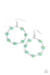 Dainty Daisies - Blue Paparazzi Earring (#5270)