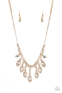 REIGNING Romance - Gold Paparazzi Necklace (#2730)