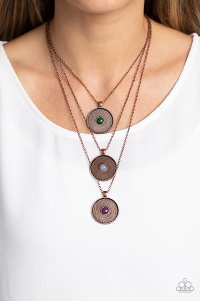 Geographic Grace - Copper Paparazzi Necklace (3409)