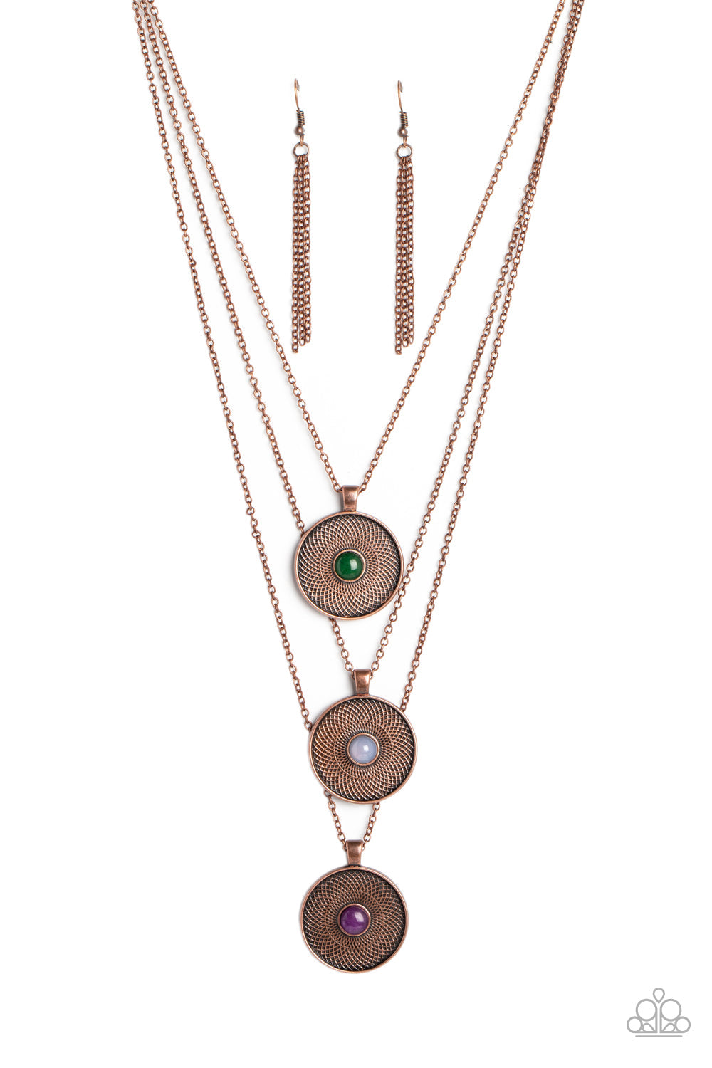 Geographic Grace - Copper Paparazzi Necklace (3409)