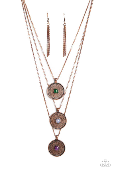 Geographic Grace - Copper Paparazzi Necklace (3409)