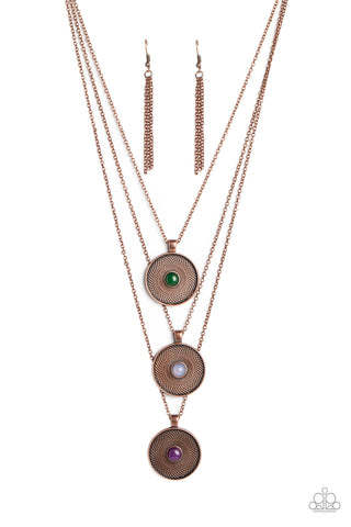 Geographic Grace - Copper Paparazzi Necklace (3409)