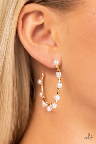 Night at the Gala - Gold Paparazzi Earring (#5002)