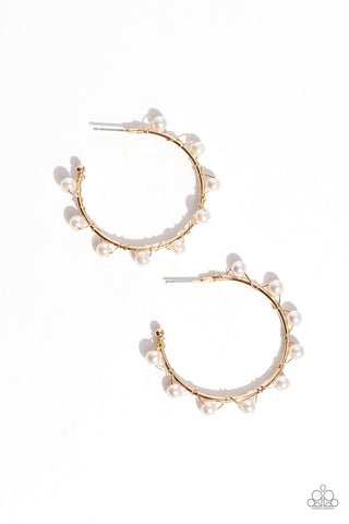 Night at the Gala - Gold Paparazzi Earring (#5002)