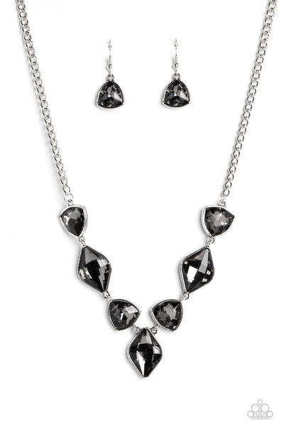 Glittering Geometrics - Silver Paparazzi Necklace (#619)