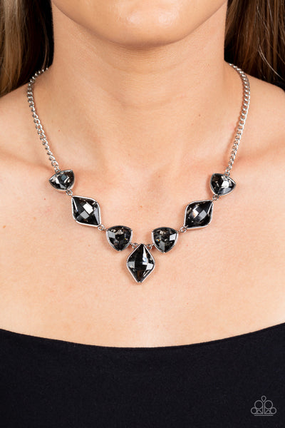 Glittering Geometrics - Silver Paparazzi Necklace (#619)