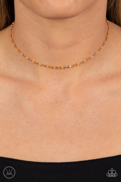 Neon Lights - Orange Paparazzi Necklace (#3847)