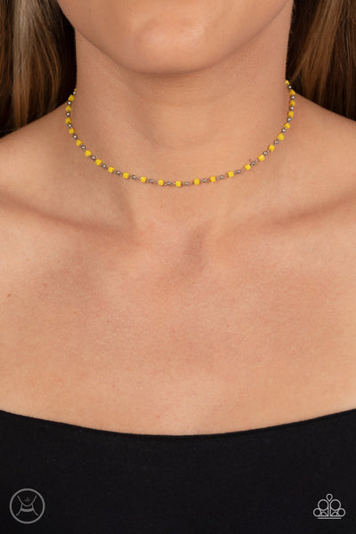 Neon Lights - Yellow Paparazzi Necklace (3047)