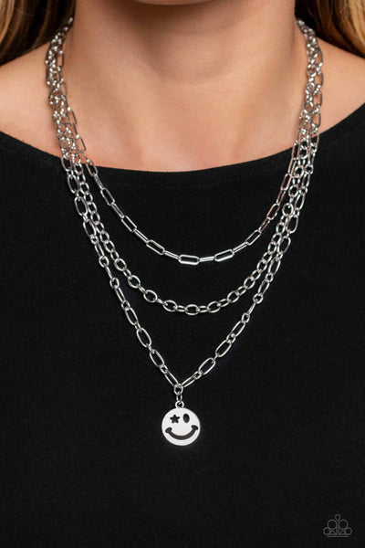 Winking Wanderer - Silver Paparazzi Necklace (4267)