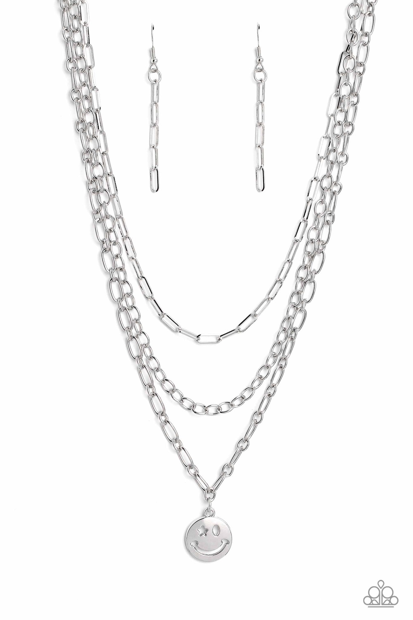 Winking Wanderer - Silver Paparazzi Necklace (4267)