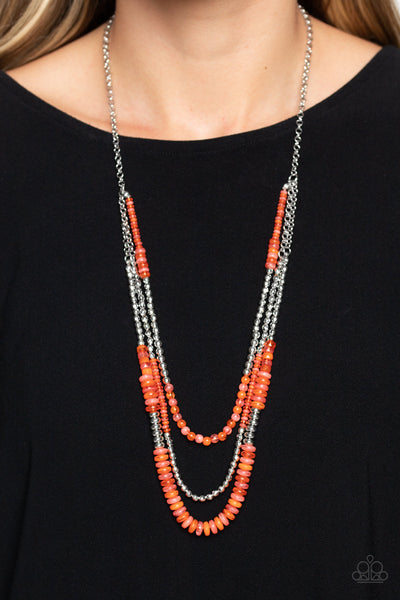 Newly Neverland - Orange Paparazzi Necklace (2786)