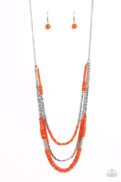 Newly Neverland - Orange Paparazzi Necklace (2786)