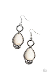 River Cruzin’ - White Paparazzi Earring (#4509)