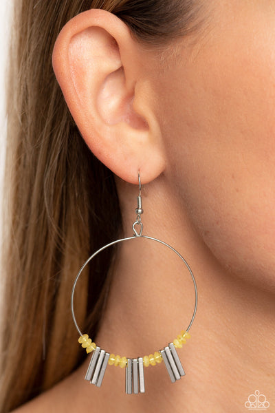 Luxe Lagoon - Yellow Paparazzi Earring (4991)