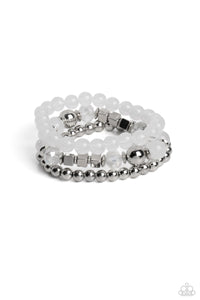 CUBE Your Enthusiasm - White Paparazzi Bracelet (#3126)