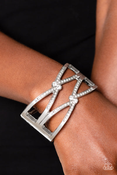 Entrancing Etiquette - White Paparazzi Bracelet (#5259)