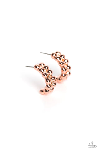 Bubbling Beauty - Copper Paparazzi Earring (#160)