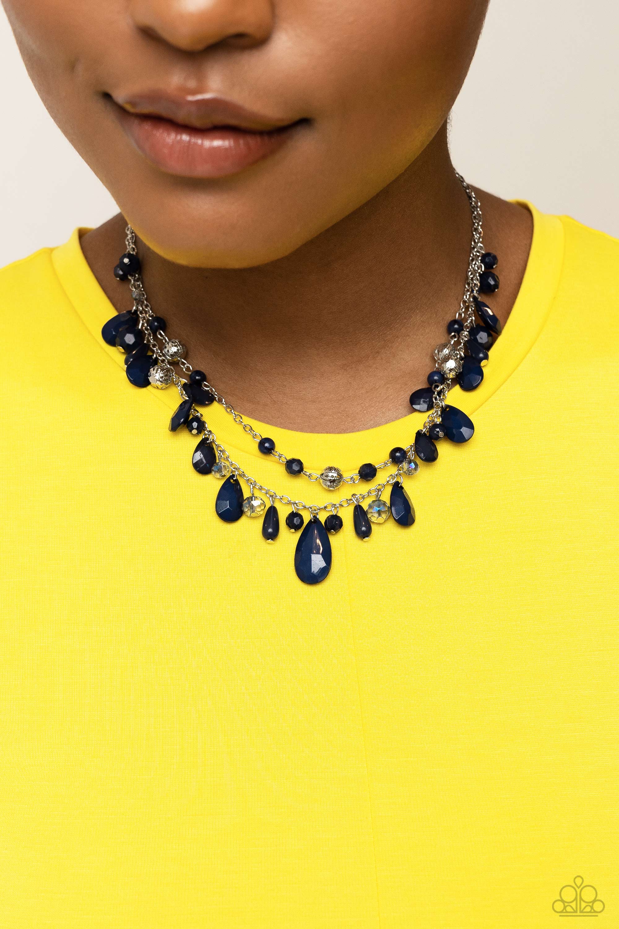 Flirty Flood - Blue Paparazzi Necklace (PZ-302)