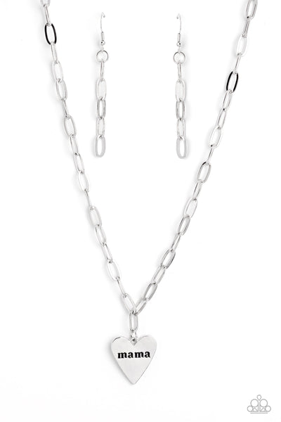 Mama Cant Buy You Love - Silver Paparazzi Necklace (#3369)