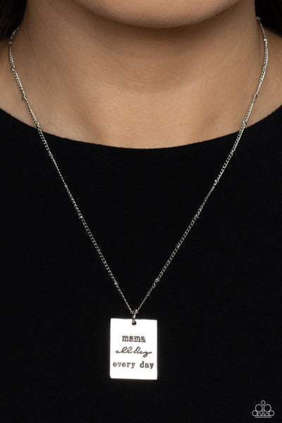 Mama MVP - Silver Paparazzi Necklace (#5337)