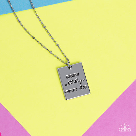 Mama MVP - Silver Paparazzi Necklace (#5337)