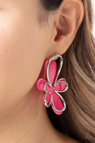 Glimmering Gardens - Pink Paparazzi Earring (5129)