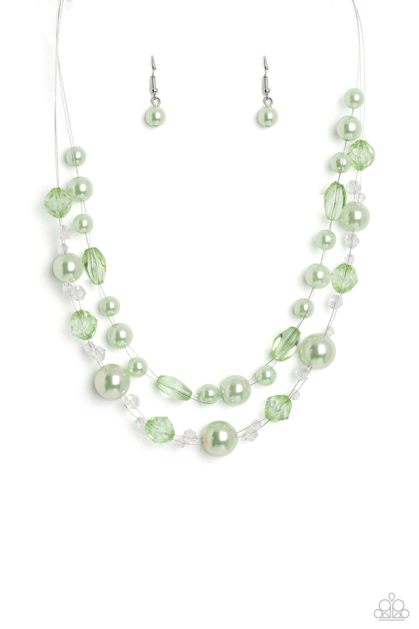 Parisian Pearls - Green Paparazzi Necklace (S034)