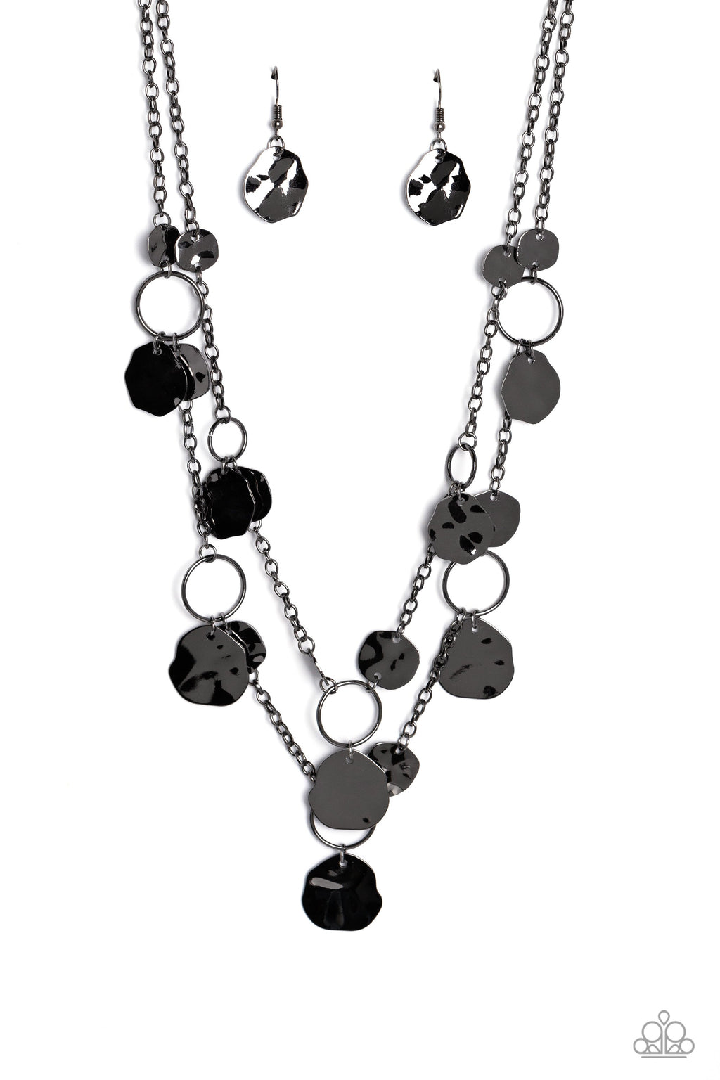 Hammered Horizons - Black Paparazzi Necklace (PZ-1263)