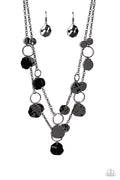 Hammered Horizons - Black Paparazzi Necklace (PZ-1263)