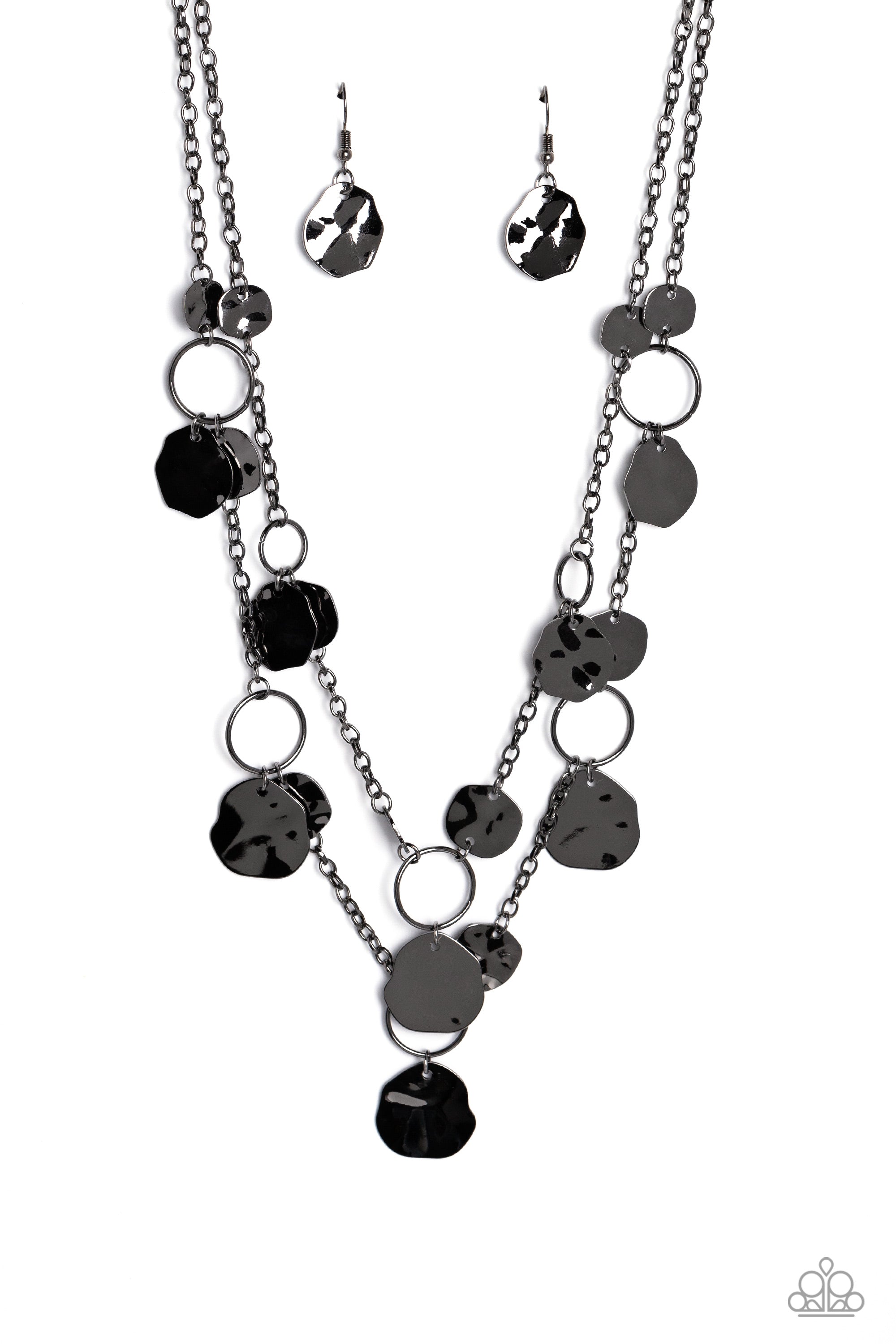 Hammered Horizons - Black Paparazzi Necklace (PZ-1263)