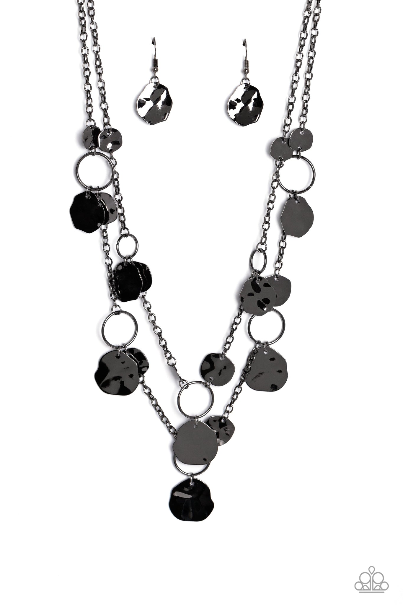 Hammered Horizons - Black Paparazzi Necklace (#1263)