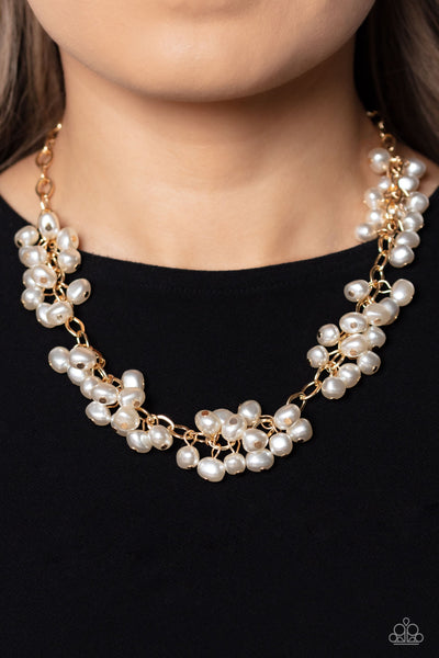 Pearl Parlor - Gold Paparazzi Necklace (#1970)