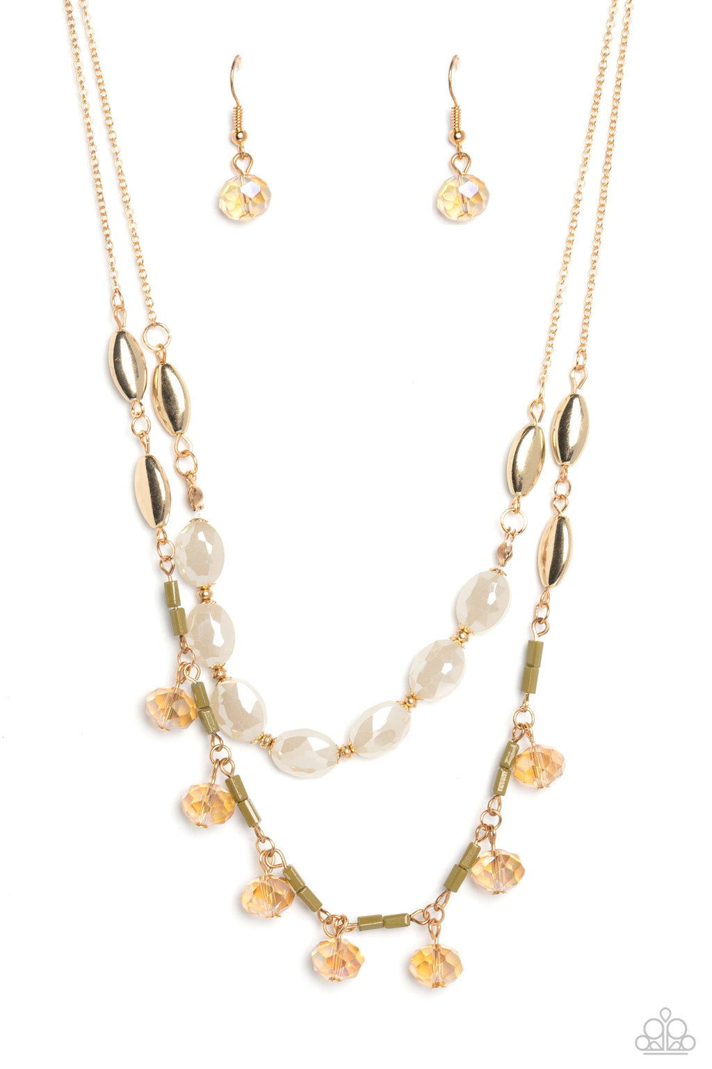 Sheen Season - Gold Paparazzi  Necklace (PZ-1409)