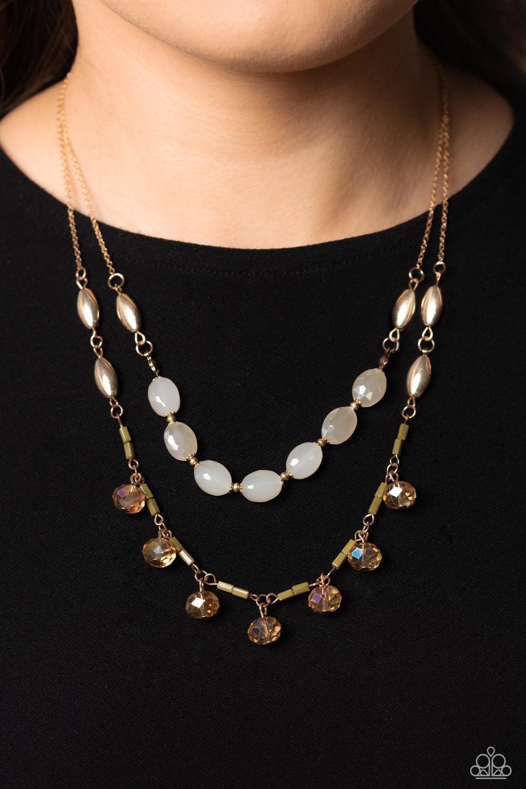 Sheen Season - Gold Paparazzi  Necklace (PZ-1409)