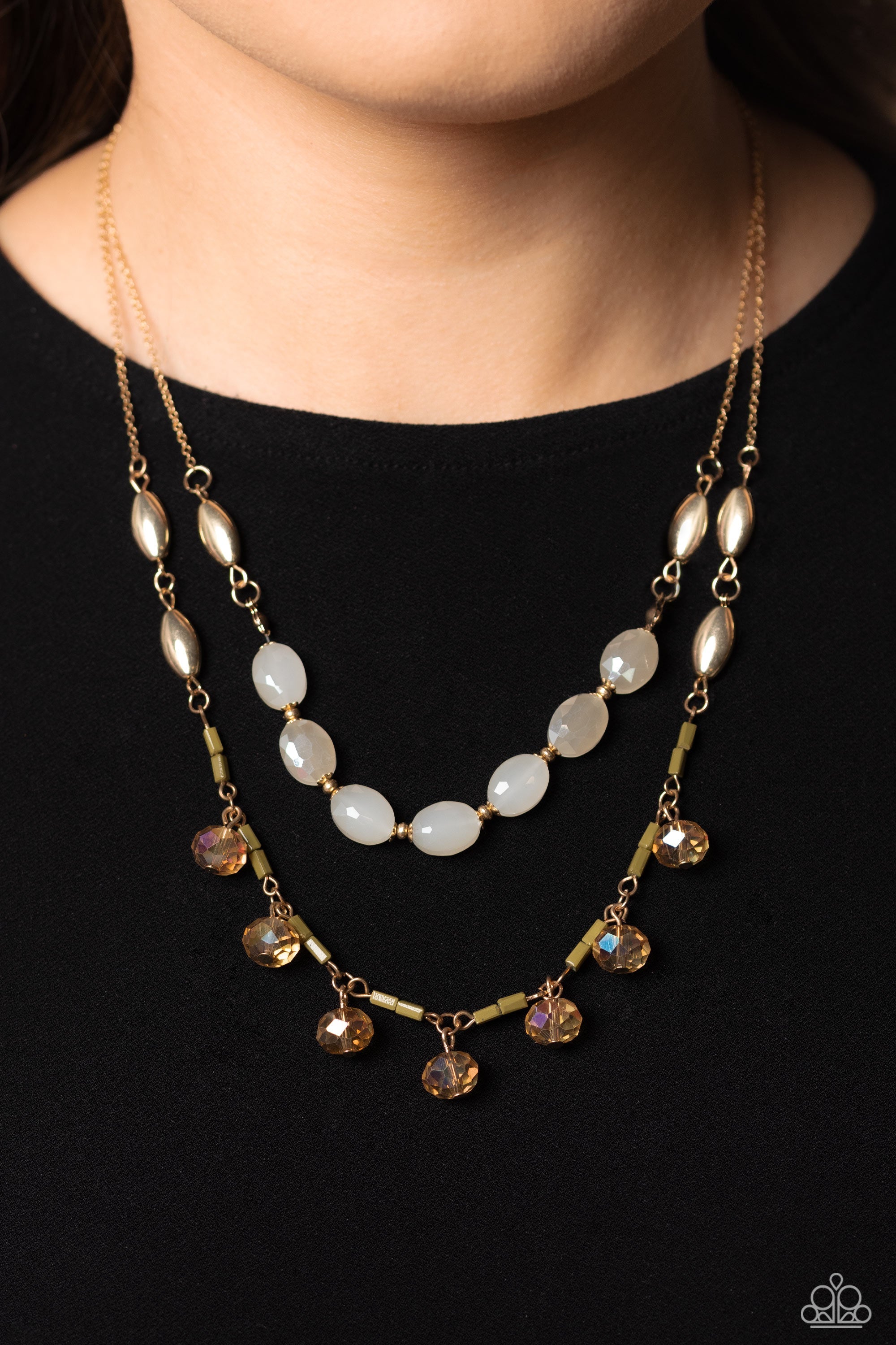 Sheen Season - Gold Paparazzi  Necklace (PZ-1409)
