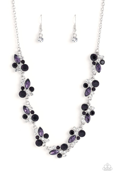 Swimming in Sparkles - Purple Paparazzi Necklace (#5316)