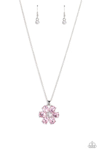 Fancy Flower Girl - Pink Paparazzi Necklace (#2271)
