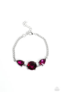 Twinkling Trio - Pink Paparazzi Bracelet (#5136)