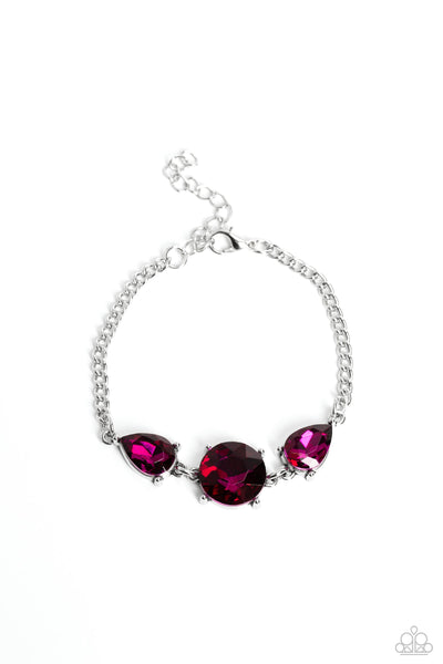 Twinkling Trio - Pink Paparazzi Bracelet (#5136)