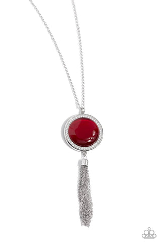Tallahassee Tassel - Red Paparazzi Necklace (#5640))