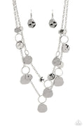 Hammered Horizons - Silver Paparazzi Necklace (PZ-2245)