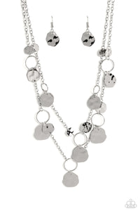 Hammered Horizons - Silver Paparazzi Necklace (2245)