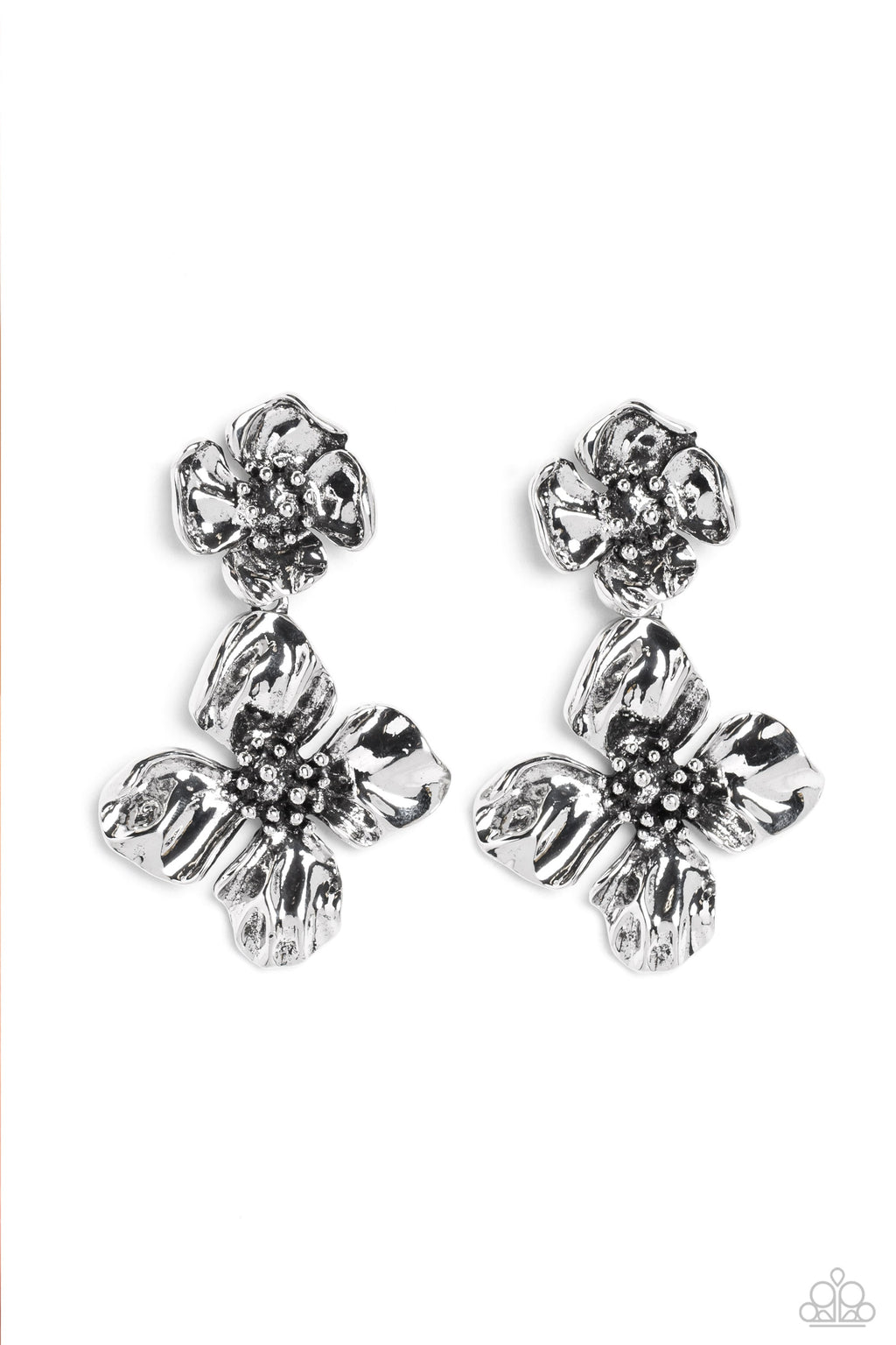 Gilded Grace - Silver Paparazzi Earring (PZ-1268)