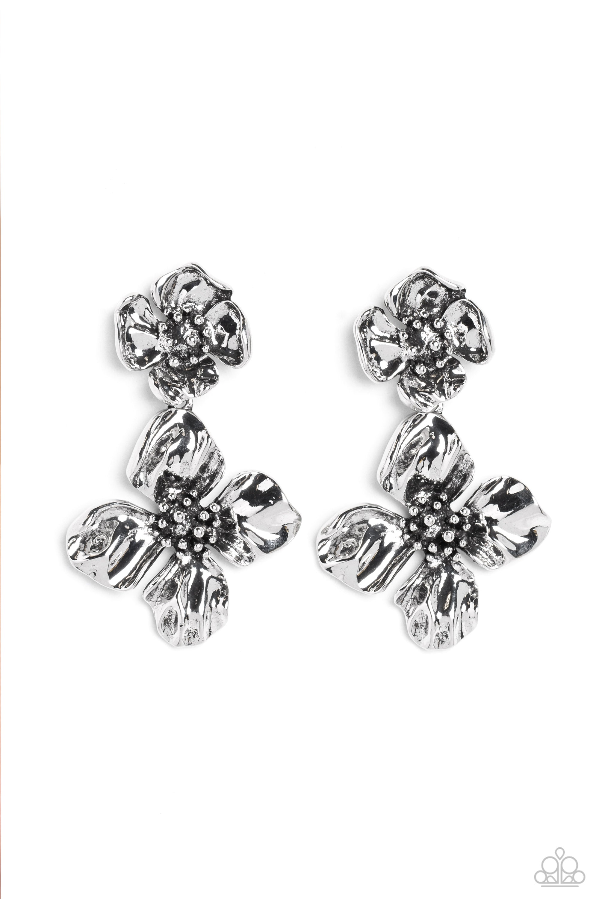 Gilded Grace - Silver Paparazzi Earring (PZ-1268)