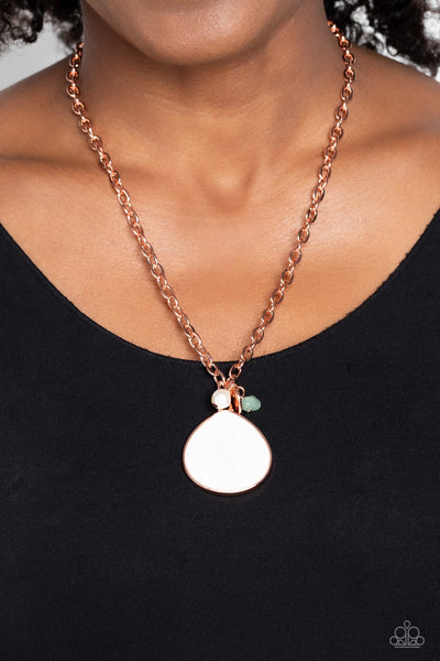 I Put A SHELL On You - Copper Paparazzi Necklace (#5468)