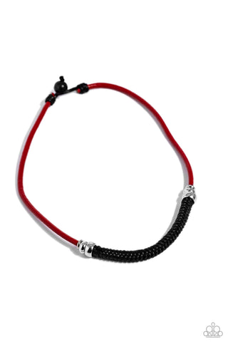 Corded Chivalry - Red Paparazzi Necklace (#5565)